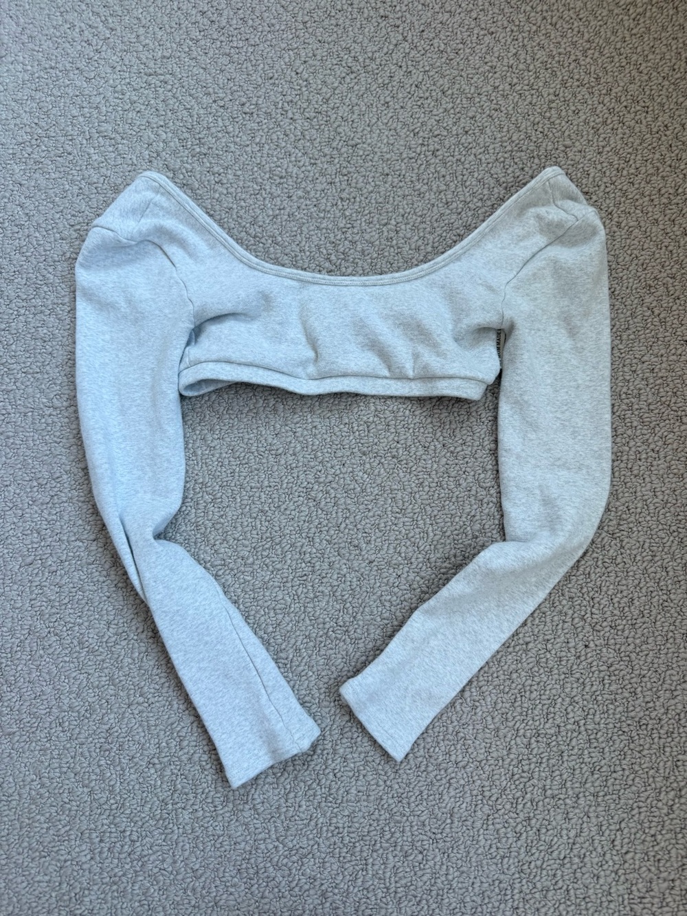 Grey Long Sleeve Crop Top